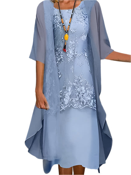 Elegantes Damenkleid Abendgarderobe Blumenmuster - IdealeKleiden