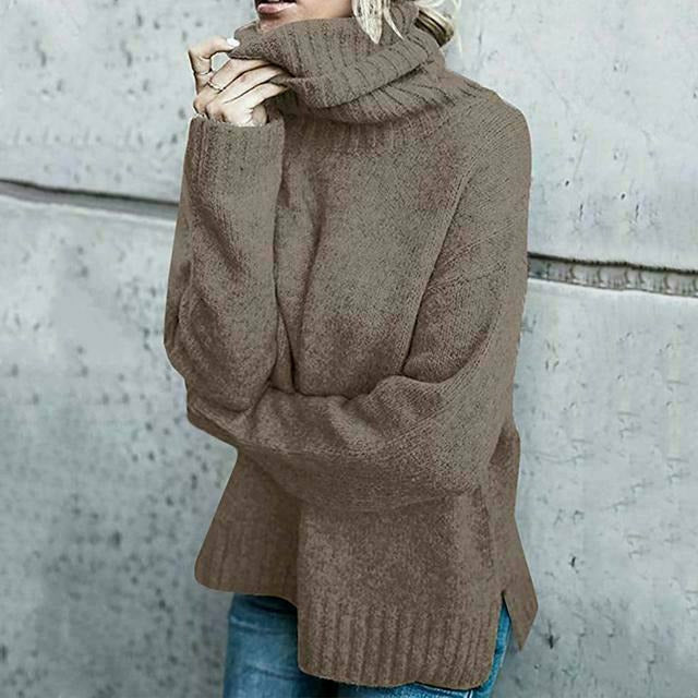 Warm Knitted Roll-Neck Dress