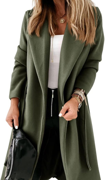 Women's Elegant Lapel Collar Open Coat