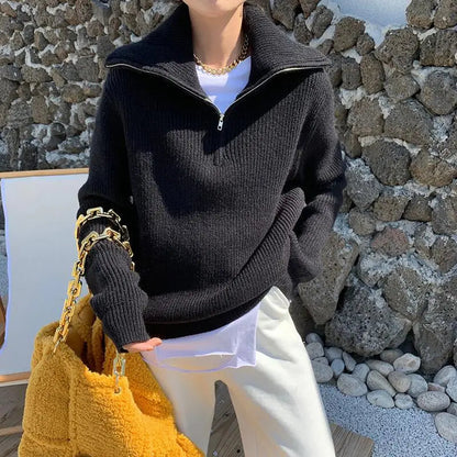 Autumnal Warm Zip-Up Cardigan