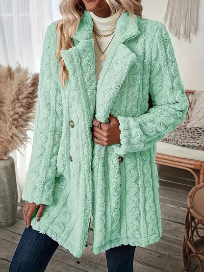 Soft Warm Coat Long-sleeved Plain