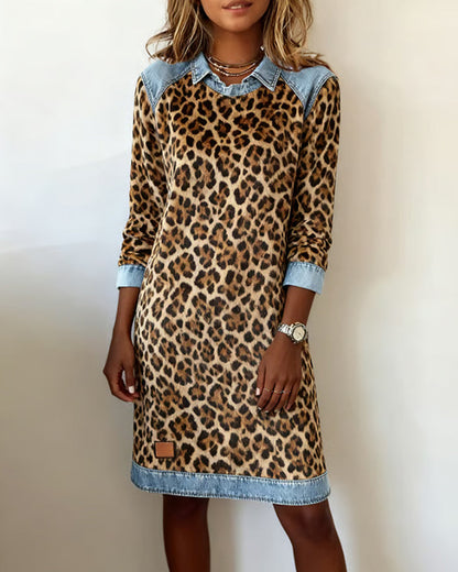 Elegant Leopard Print Dress for Women