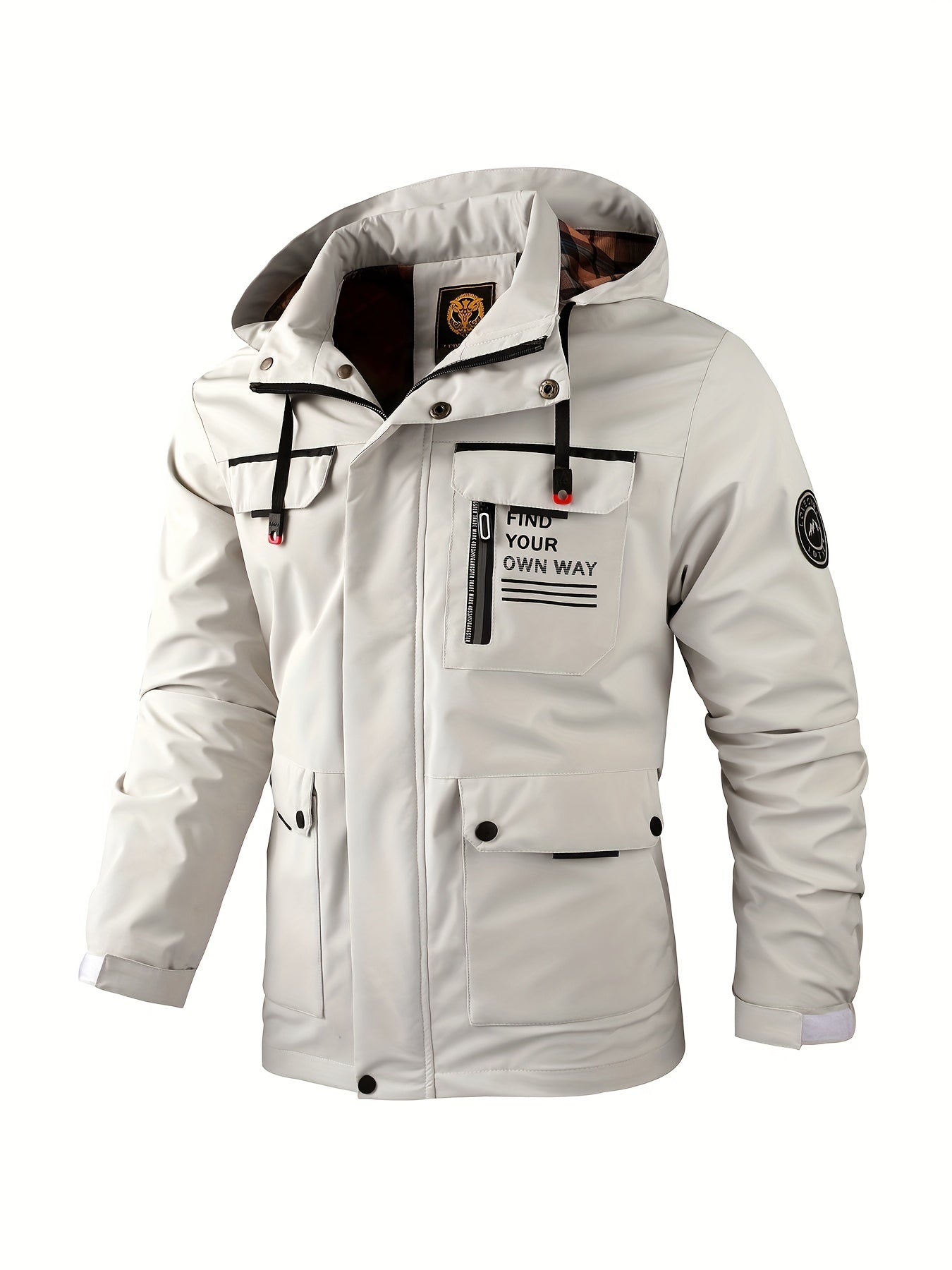 Men's practical outdoor hooded jacket