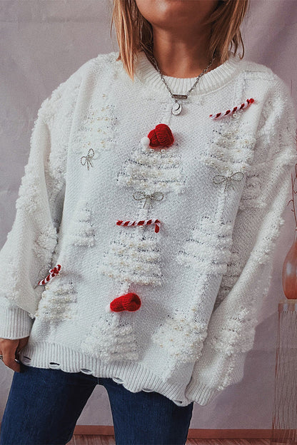 Christmas Sweater Festive Knitted Crew Neck Long Sleeve