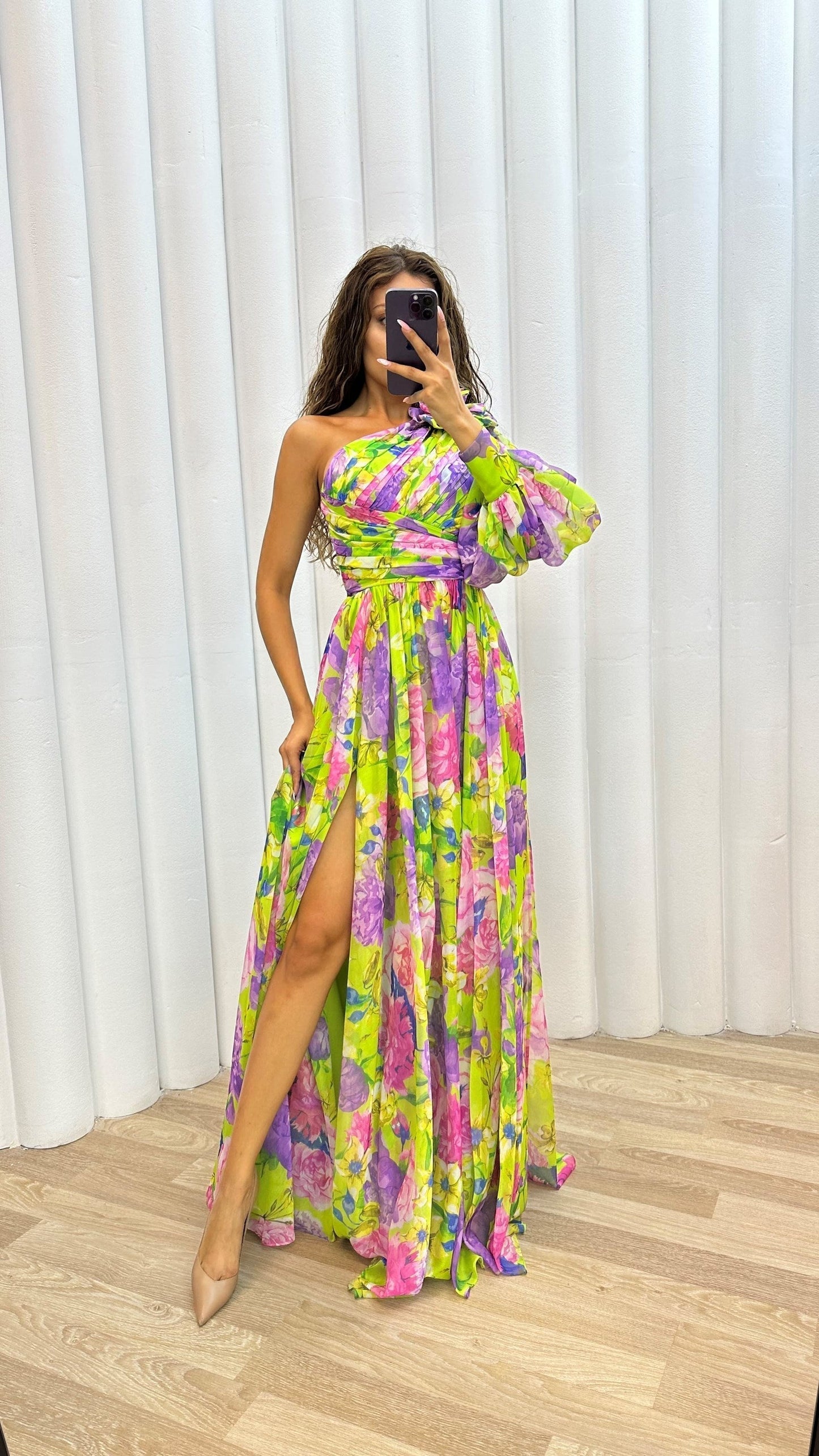 Elegant Women's Dress Floral Pattern Wedding