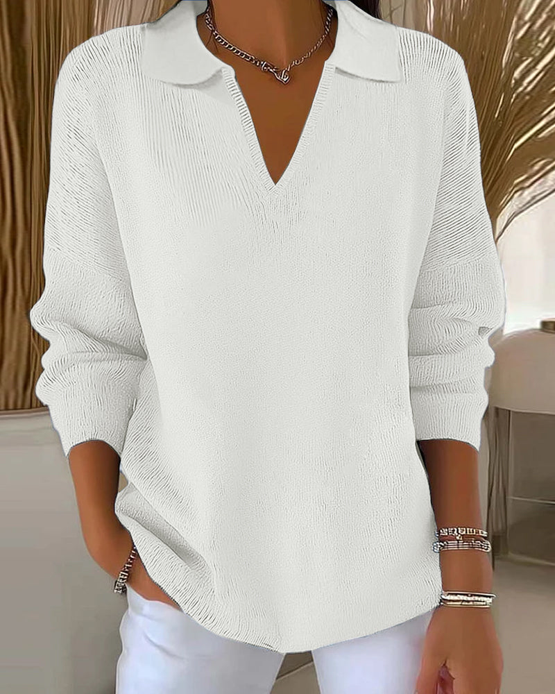 Elegant Women's V-Neck Solid Color Dress