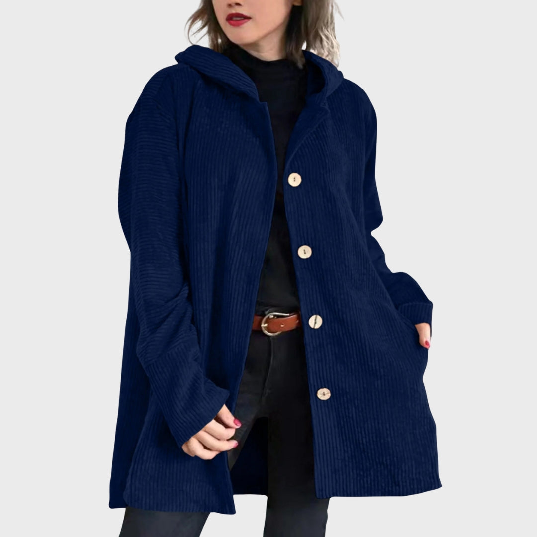 Corduroy Jacket Women Hooded Comfortable
