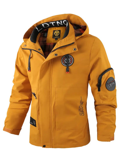 Men's Outdoor Jacket Waterproof Windproof Hood