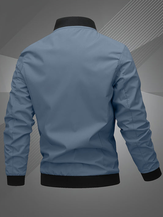 Stylische Herren Bomberjacke mit Monogramm Stickerei - IdealeKleiden