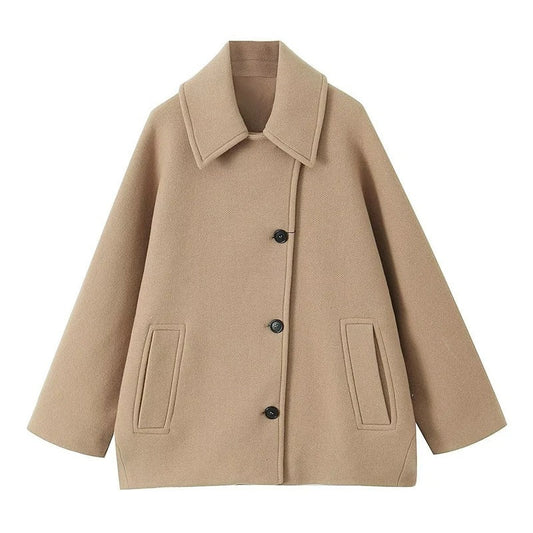 Stylische Damenjacke Übergröße Eleganter Kragen - IdealeKleiden