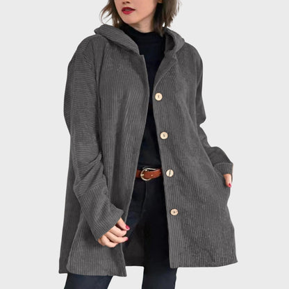 Corduroy Jacket Women Hooded Comfortable