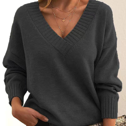 Fashionable V-Neck Sweater Women