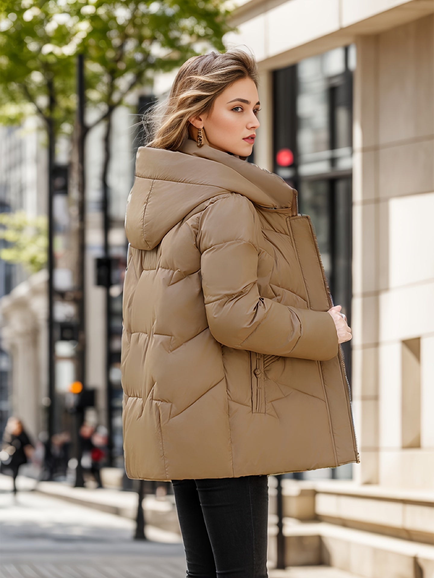 Stylish Down Parka Warm Winter Coat with Hood