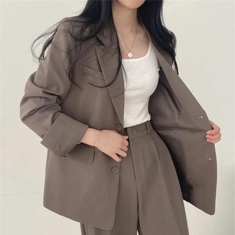 Women's Business Suit Set Long Blazer Elegant Modern