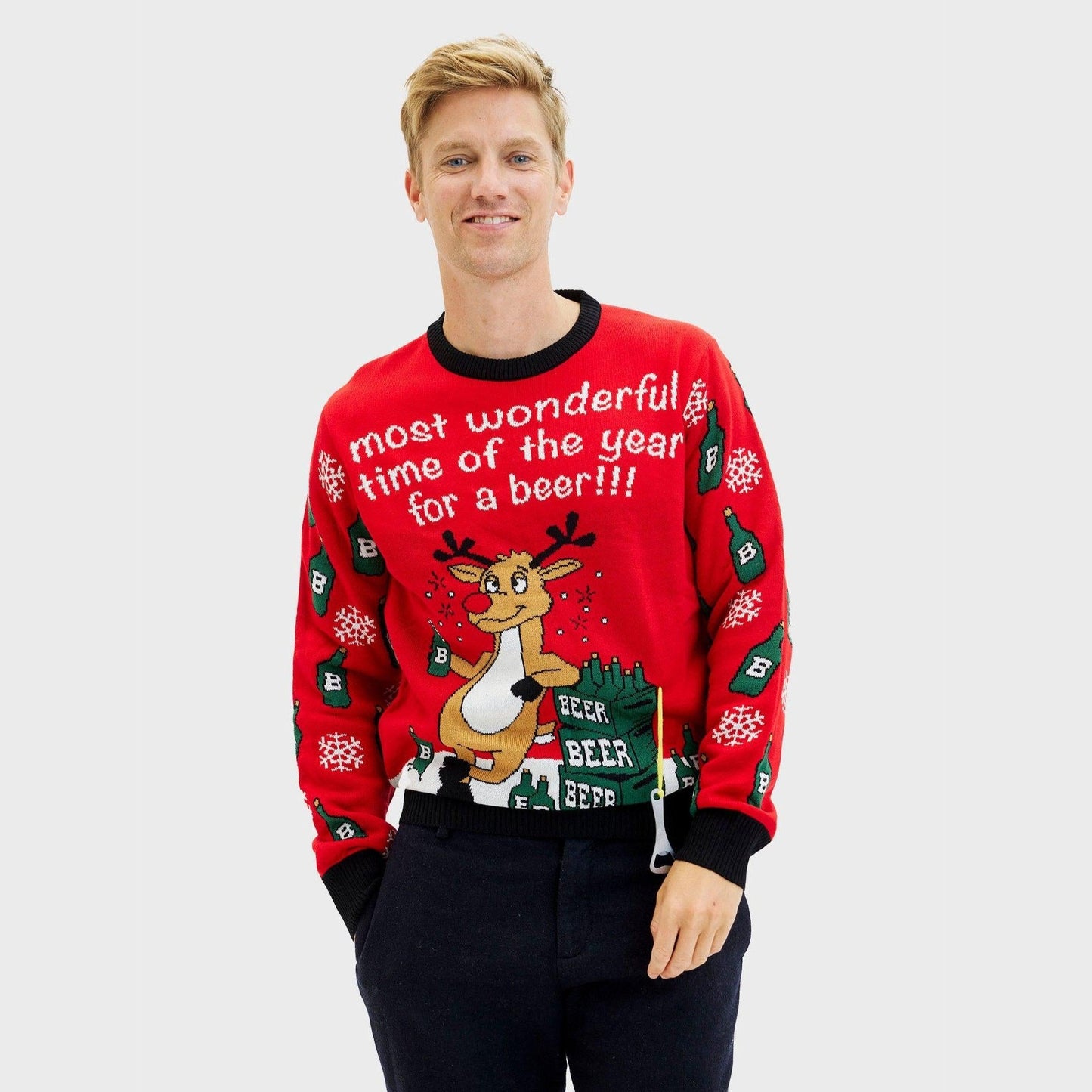 Rot Herren Pullover Weihnachten - IdealeKleiden