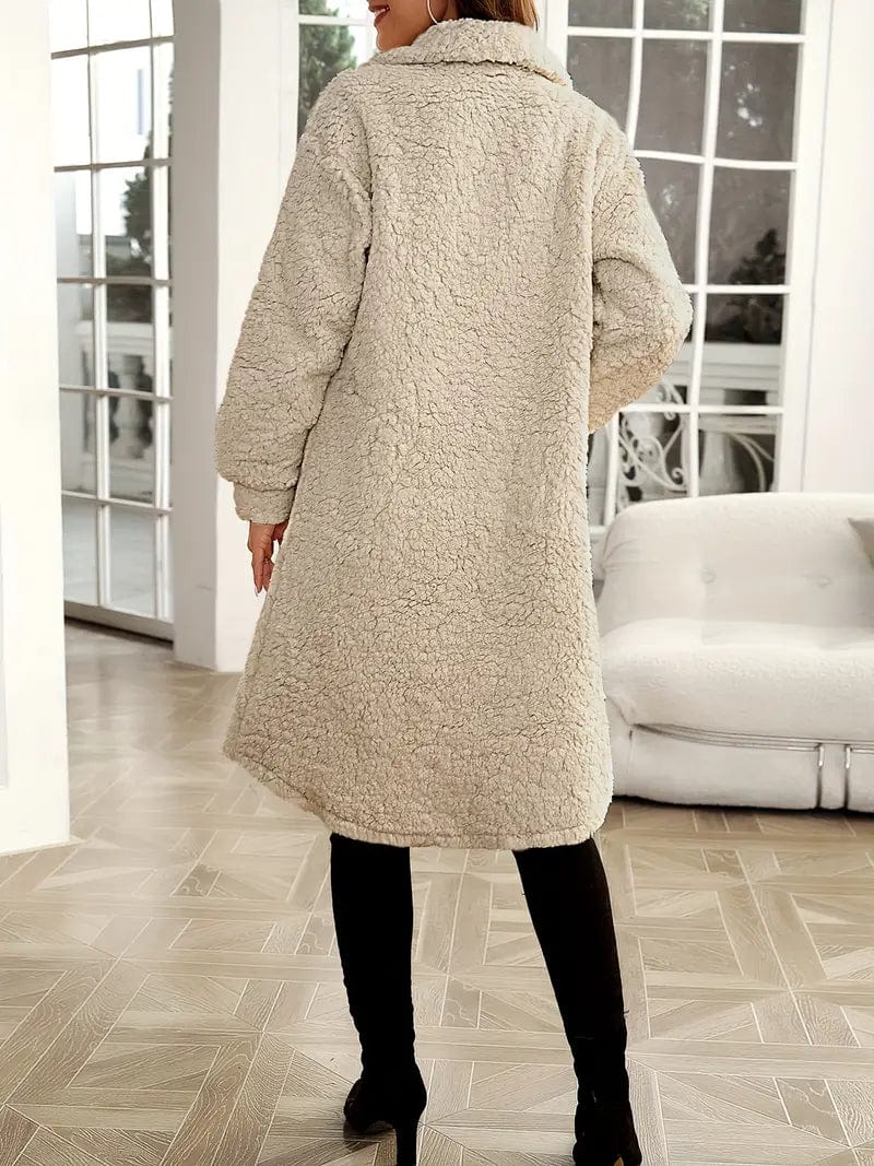 Langer Wintermantel Modern Elegantes Design - IdealeKleiden