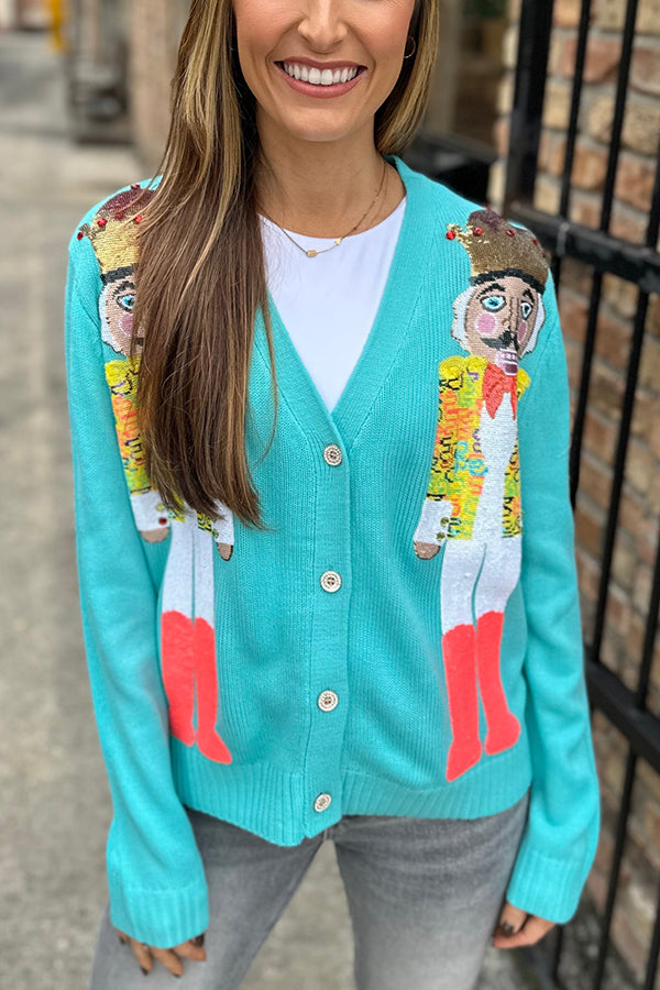 Christmas Cardigan Sequins Festive Elegant