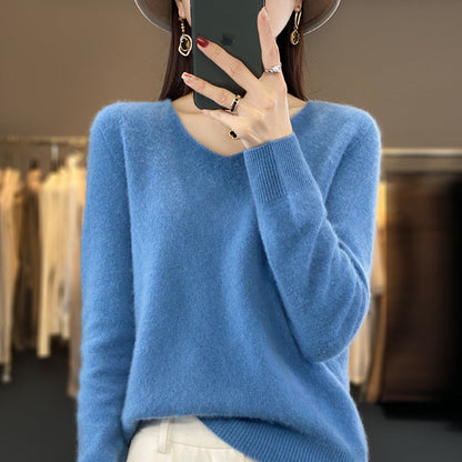 Comfortable Women's V-Neck Warm Winter Sweater