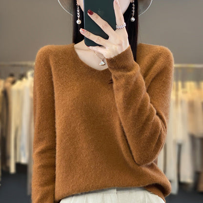 Comfortable Women's V-Neck Warm Winter Sweater