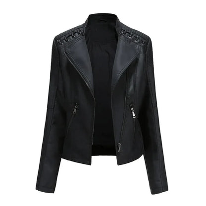 Women's Leather Jacket Spring Modern Style