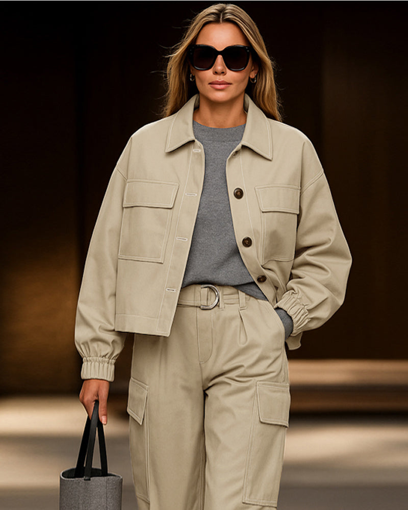 Praktisches Outdoor-Set | Funktionale Transportjacke und Hose - IdealeKleiden