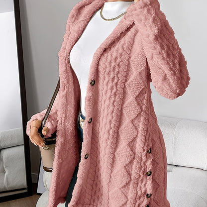 Elegant Women's Long Jacket with Hood Nautical Style