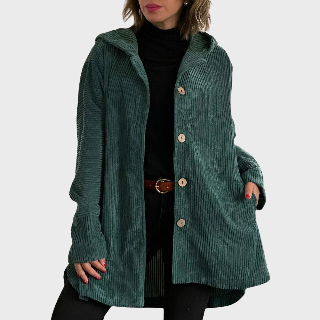 Corduroy Jacket Women Hooded Comfortable