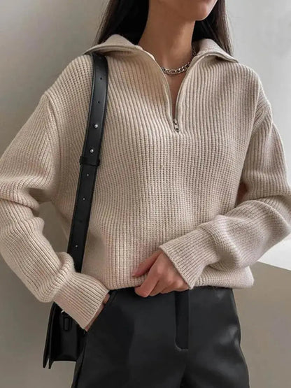 Autumnal Warm Zip-Up Cardigan