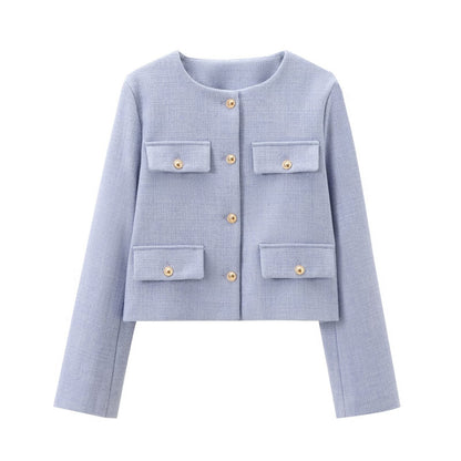Elegant Blazer Jacket with Lapel Collar Design