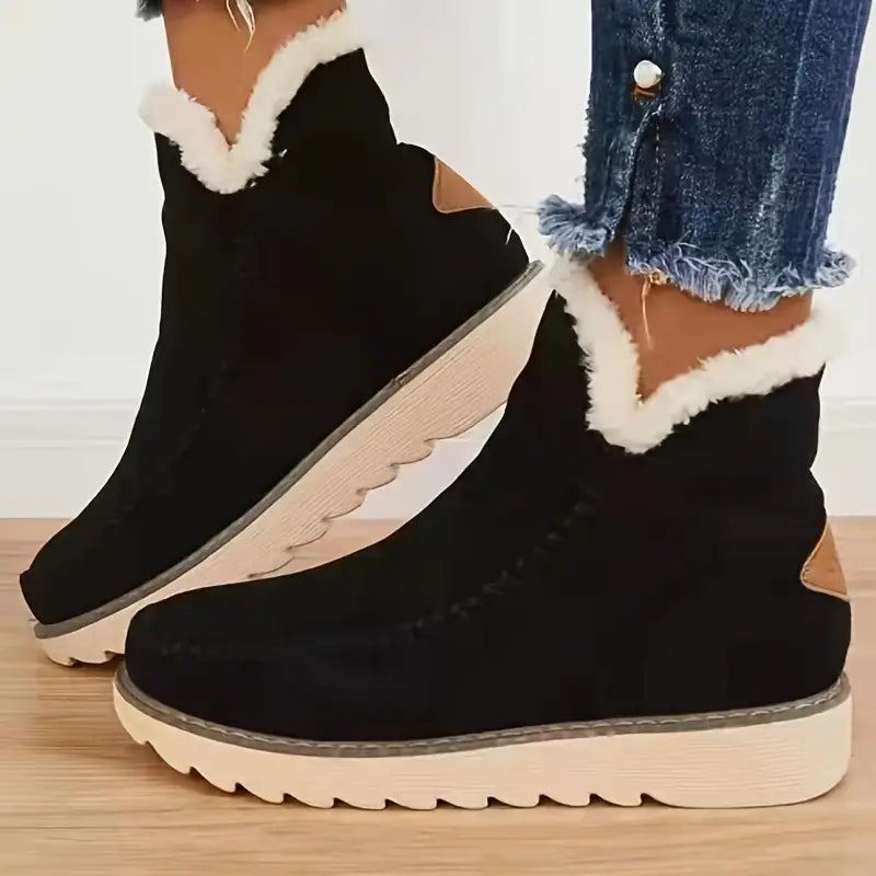 Retro Boots Faux Suede Snow Winter Fashion