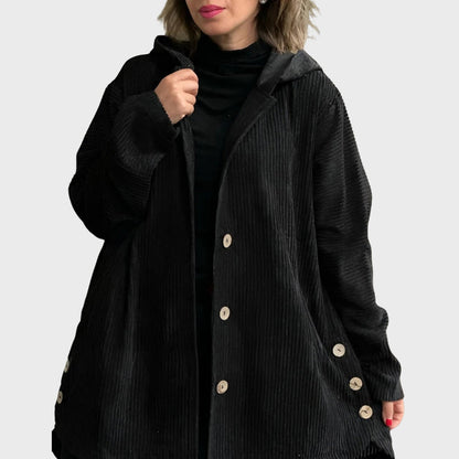 Corduroy Jacket Women Hooded Comfortable