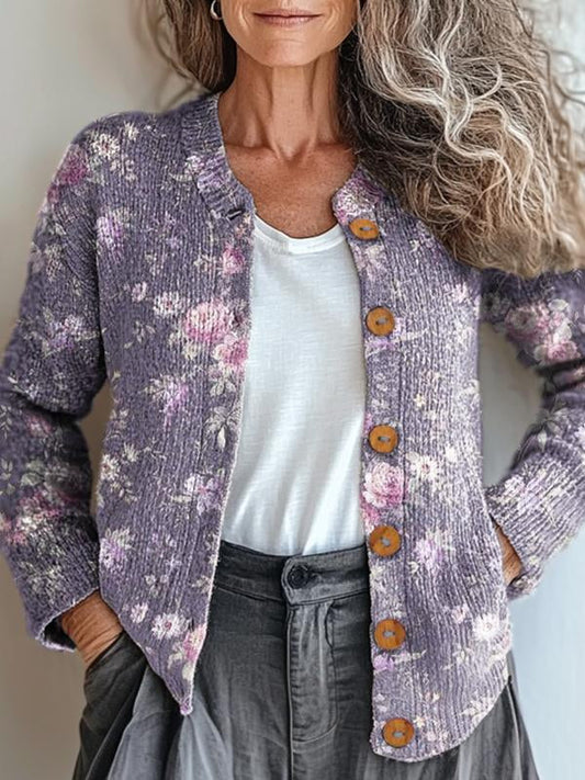 Blumenmuster Jacket Damen Elegant - IdealeKleiden