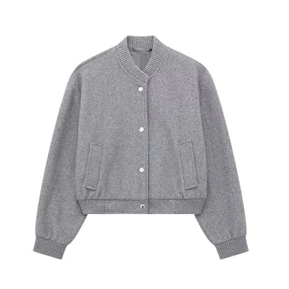 Stylish Women's Cropped Bomber Jacket Model
