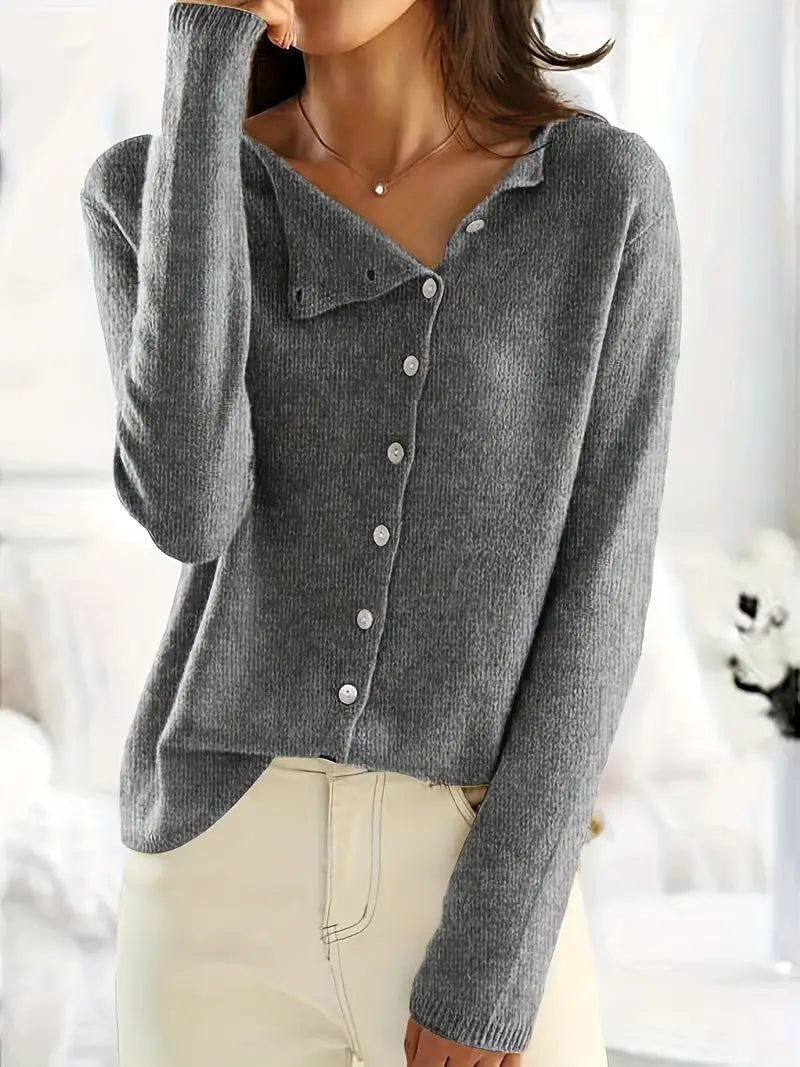 Classic Cardigan V-Neck Long Sleeve Buttons