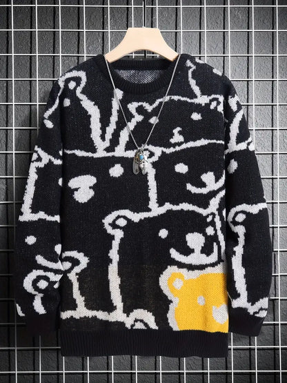 Men's Sweater Animal Print Trendy