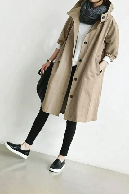 Stylish hooded trench coat
