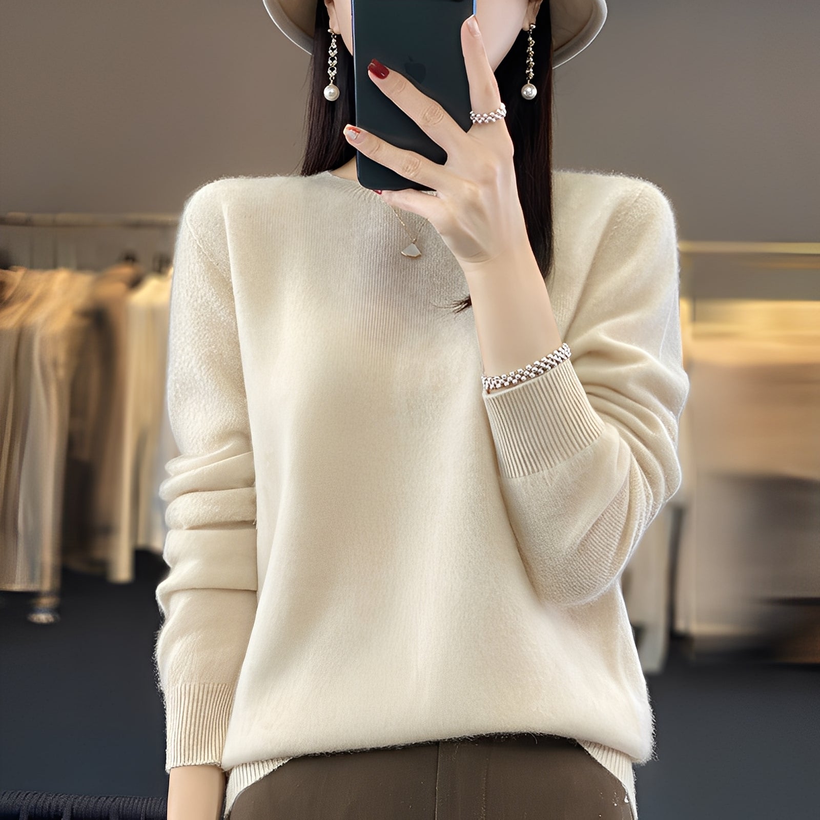Stilvoller Damen Kaschmir Pullover Eleganz - IdealeKleiden
