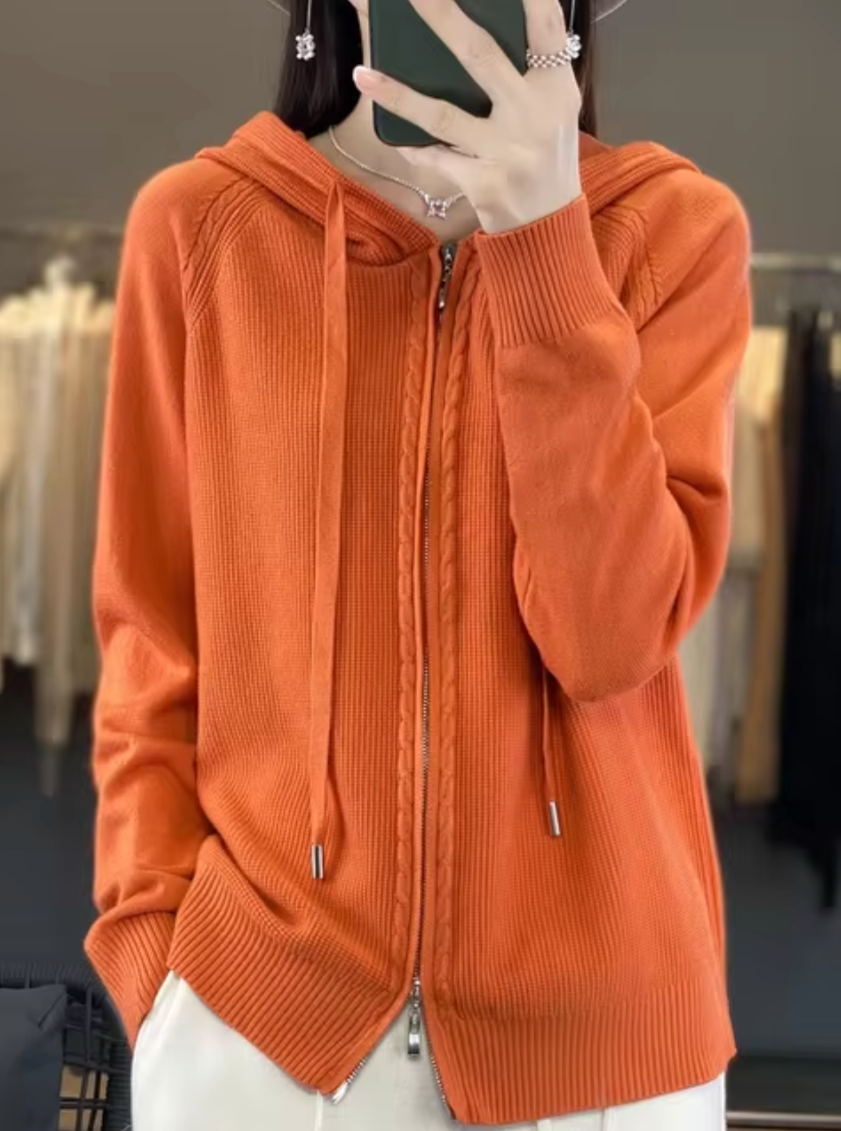 Snug Knit Cardigan with Hood
