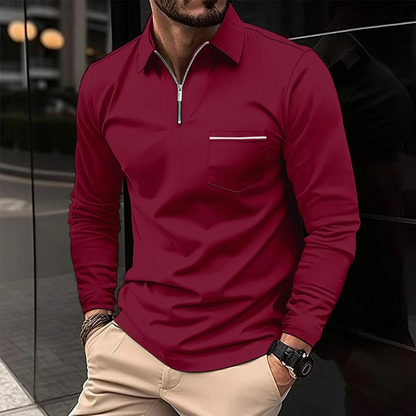 Ethan - Frühlings-Poloshirt Langarm Elegant
