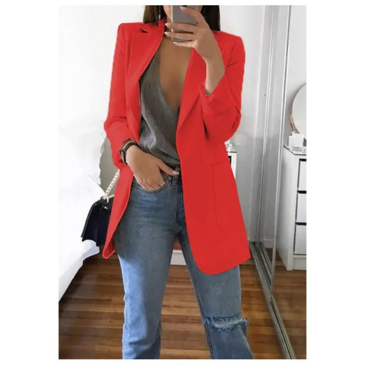 Women's Khaki Blazer Autumn Fashion
