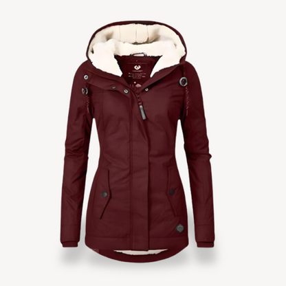 Women's waterproof winter jacket with hood