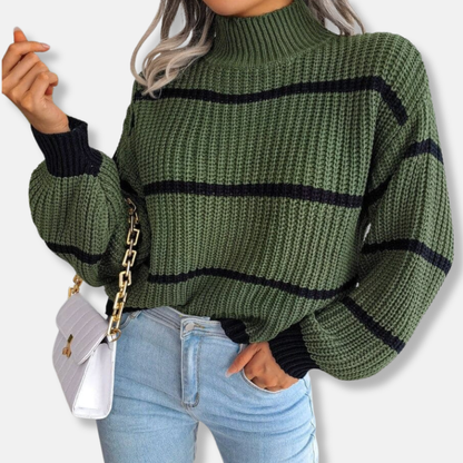 Knit Sweater Soft Striped Classic Loose Fit