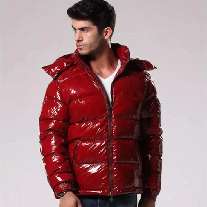 Men's Shiny Water-Repellent Puffer Jacket
