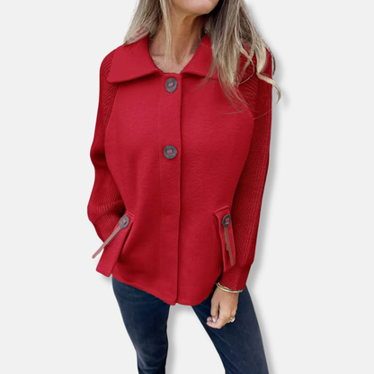 Casual Women's Knitted Jacket with Button Closure