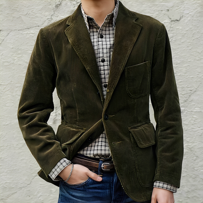 Men's Comfortable Wool Jacket with Pockets