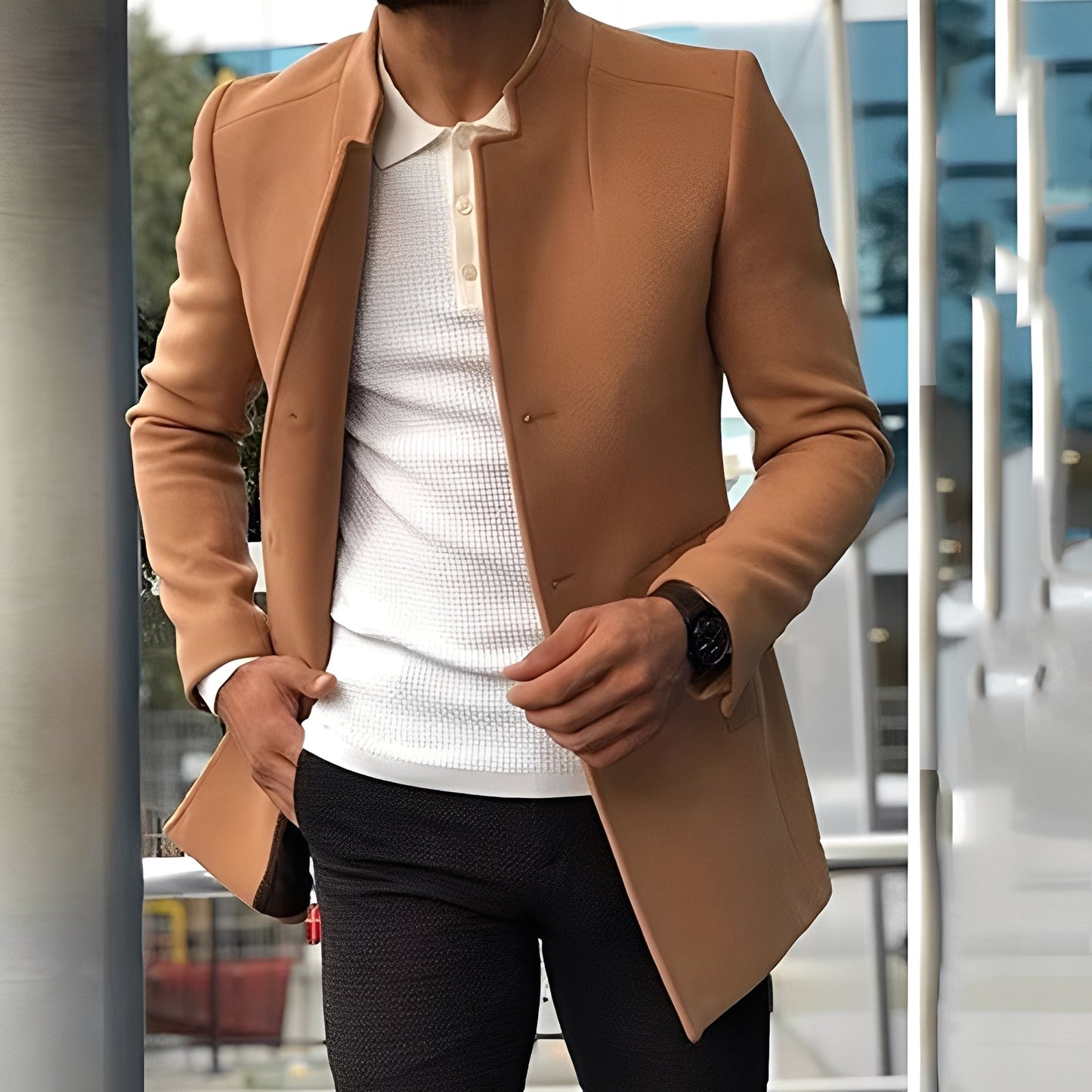 Elegant Men's Jacket Slim Fit Design