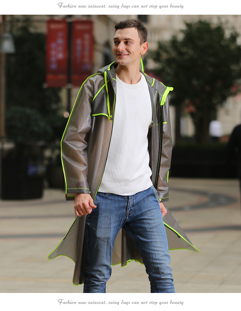 Men's Long Waterproof Rain Jacket