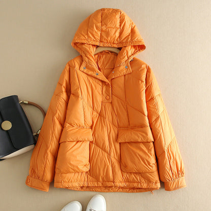 Stylish Women's Down Jacket Hood Colorful