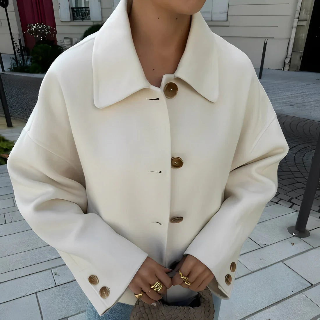 Damen Jacke Lässig Chic Revers - IdealeKleiden