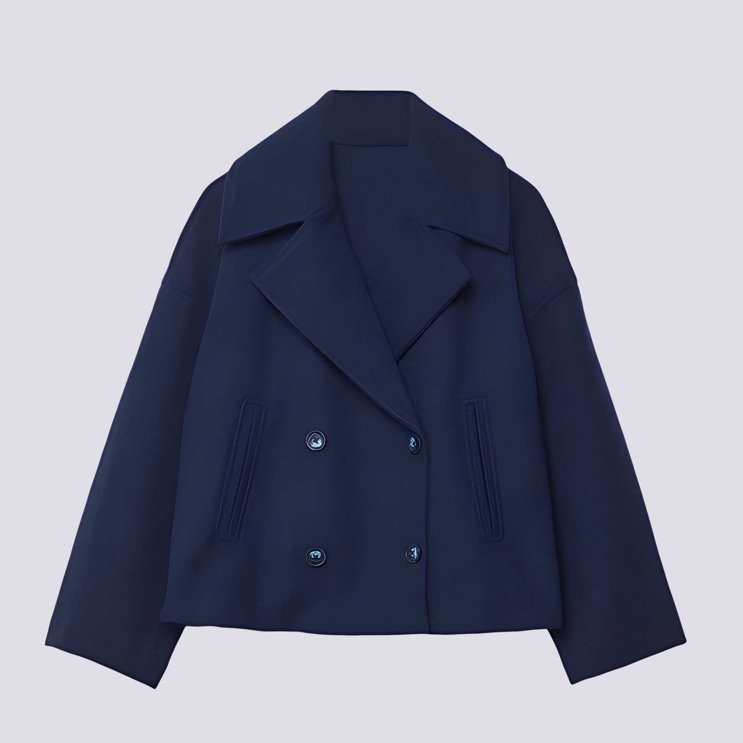 Stylish Women's Short Wool Jacket Lapel